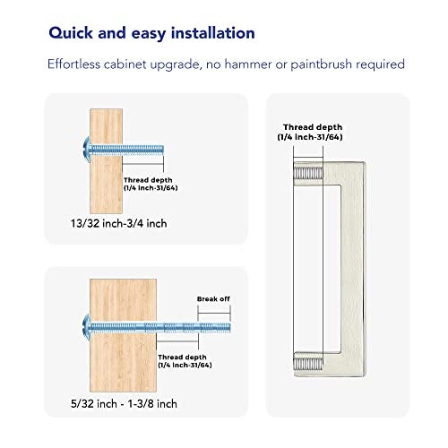 Ravinte Hardware 10 Pack Brushed Nickel Cabinet Pulls, 3.75 Inch (96 mm) Hole Center Cabinet Handles, Square Kitchen Hardware for Doors, Drawers & Cupboards, Silver Stainless Steel, 4.25 Inch Overall Length - Image 3