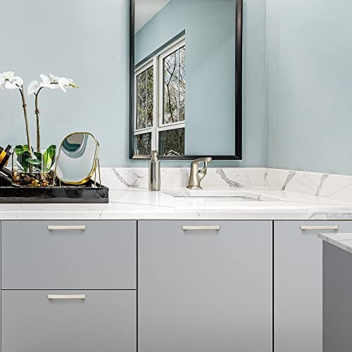 Ravinte Hardware 10 Pack Brushed Nickel Cabinet Pulls, 3.75 Inch (96 mm) Hole Center Cabinet Handles, Square Kitchen Hardware for Doors, Drawers & Cupboards, Silver Stainless Steel, 4.25 Inch Overall Length - Image 4