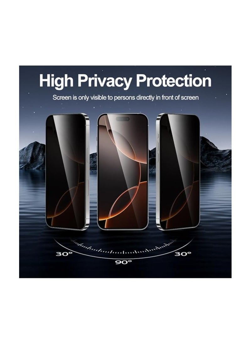 Raxoom [2-Pack] Privacy Screen Protector for iPhone 15 Pro (6.1inch),Edge to Edge Protection Full Cover Private Anti-Spy Case-Friendly Curved - Image 2
