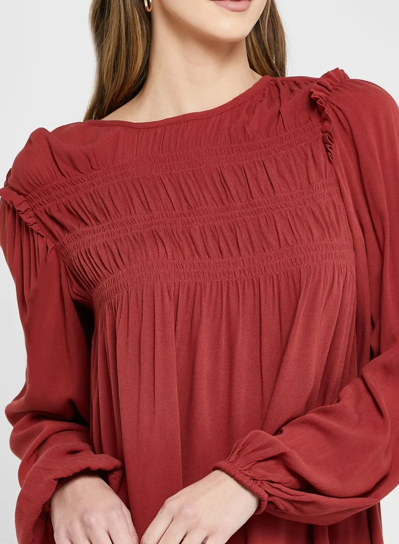 VERO MODA Smocked Longsleeve Dress
