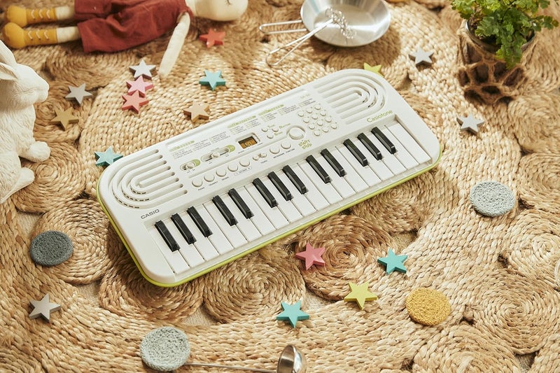 CASIO بيانو كاسيوتون ميني SA-50 مع نغمات بيانو، أبيض - Image 2