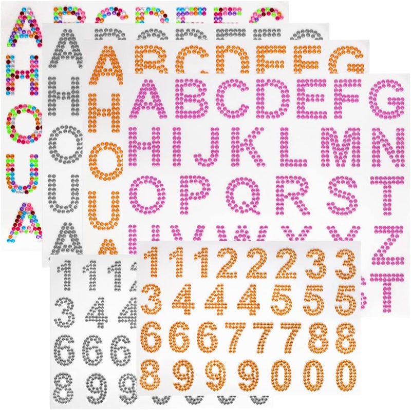 findTop 200pcs Rhinestone Letters Stickers findTop Multicolor Gem Border Sticker Self Adhesive for Grad Cap Decorations Clothing Iron Wall Water Cup Backpack Mobile Phone and Other Decorations  - Image 1