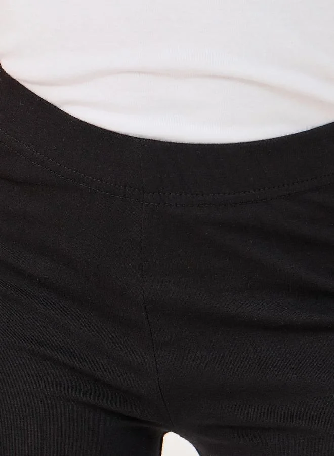 Styli Elastic Waistband Basic Capri Length Leggings