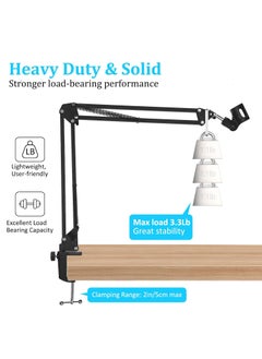 Microphone Arm Stand Broadcasting Studio Mic Stand 360° Rotatable Adjustable Microphone Suspension with Metal Clamp, Boom Arm Mic Stand for Voice-over, Gaming, Recording(Small Stand Arm Length 35cm) - pzsku/Z8CE1242F5F594D9BC7BEZ/45/_/1707994719/f6e07829-0142-43f1-9a2b-b9e479617ed5