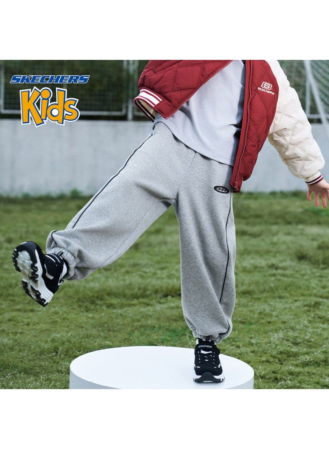 Skechers Boys' Sports Pants Winter Children's Sweatpants Casual Pants Rainy Gray Size 120 - Image 2