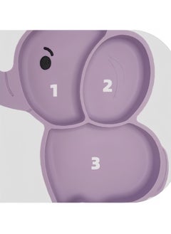 Generic 7PCS Baby Cutlery Sets, High Quality Food Grade Silicone Baby Feeding Set, Non-slip Children Feeding Tableware Dishes Kids Gift(Contains Suction plate + Silicone fork + Silicone spoon + suction bowl + bib + cup + two cup lids) Purple  - Image 2