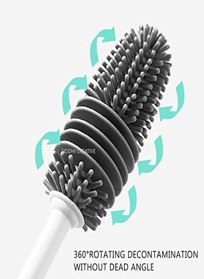 HuBBeR RAGHUVIR(PACK OF 2)Latest Branded Bottle Mug Brush Silicone Long Handle Flexible Cleaner Brush Washing Water Bottle Narrow Neck Containers,Hydro Flask,Vacuum Sports Baby Bottle Nipple Cleaning Bottles - Image 2