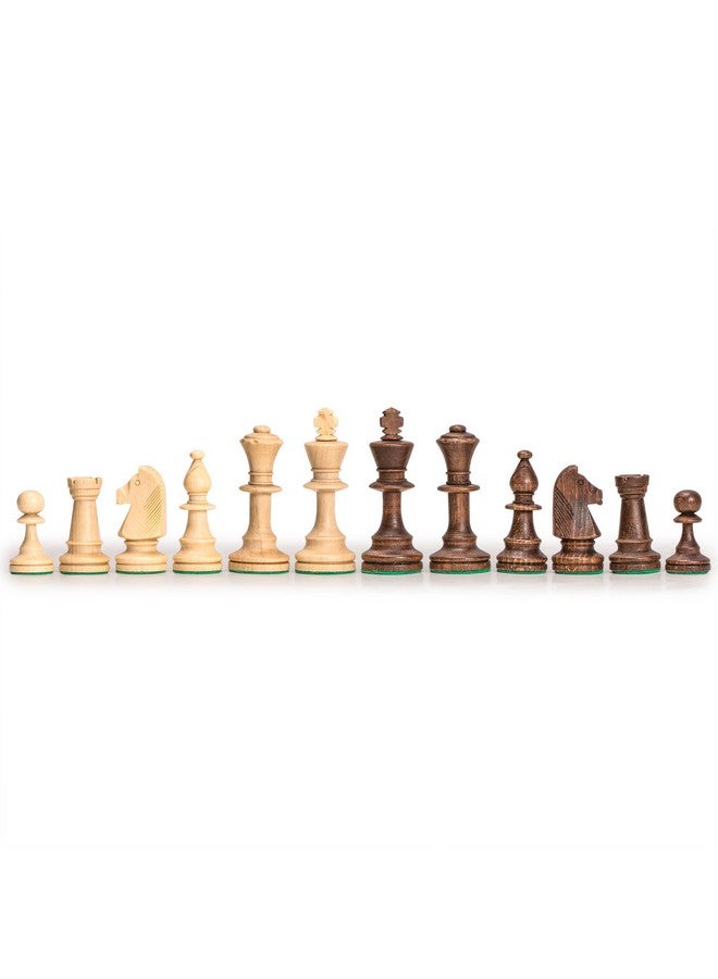 Wegiel Handmade European Professional Tournament Chess Pieces With Wood Storage Case - Image 2