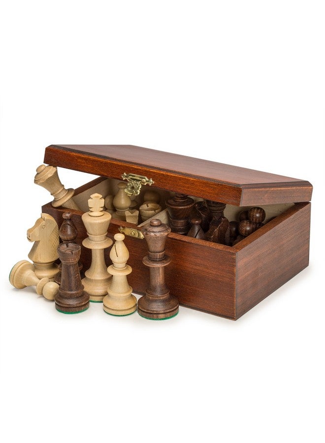 Wegiel Handmade European Professional Tournament Chess Pieces With Wood Storage Case - Image 1
