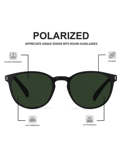 ووجلز Polarized Round Sunglasses|100% UV Protection|Men & Women