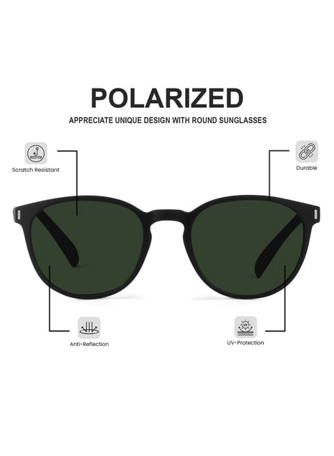 Polarized Round Sunglasses|100% UV Protection|Men & Women