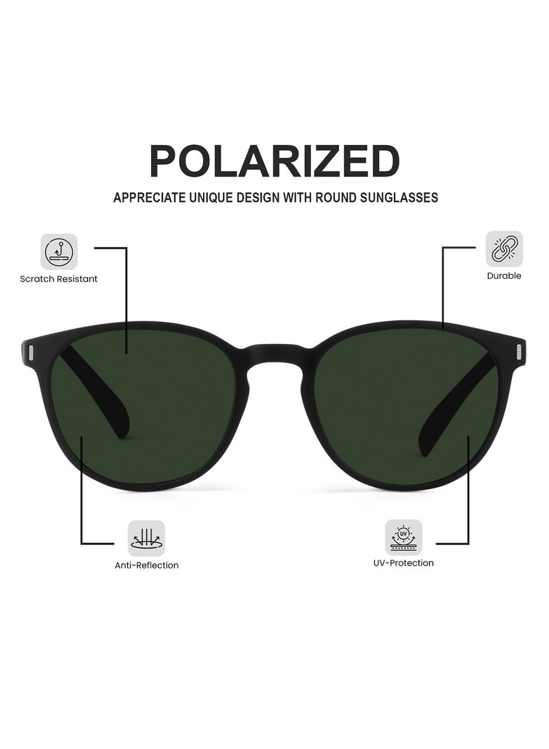 Polarized Round Sunglasses|100% UV Protection|Men & Women