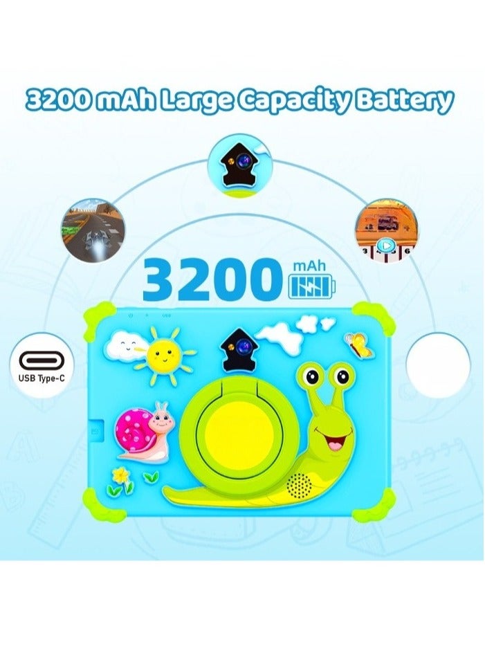 AROAQ NPAD703 7 Inch Wifi Tablet, 3200mah Portable Learning Educational Children Tablet, 4GB RAM 128GB ROM Lightweight Kids Android Pad For Learning Gaming, (1pc, Blue) - Image 2