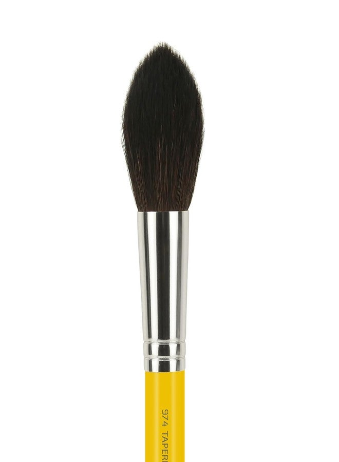 Bdellium Tools Professional Makeup Brush - Studio Series 974 Tapered Powder - With Soft Synthetic Fibers, For Sculpt & Shape (Yellow, 1pc) - Image 2