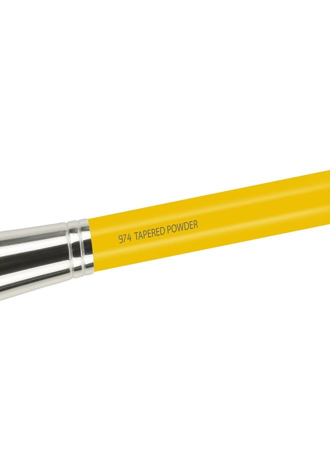 Bdellium Tools Professional Makeup Brush - Studio Series 974 Tapered Powder - With Soft Synthetic Fibers, For Sculpt & Shape (Yellow, 1pc) - Image 4