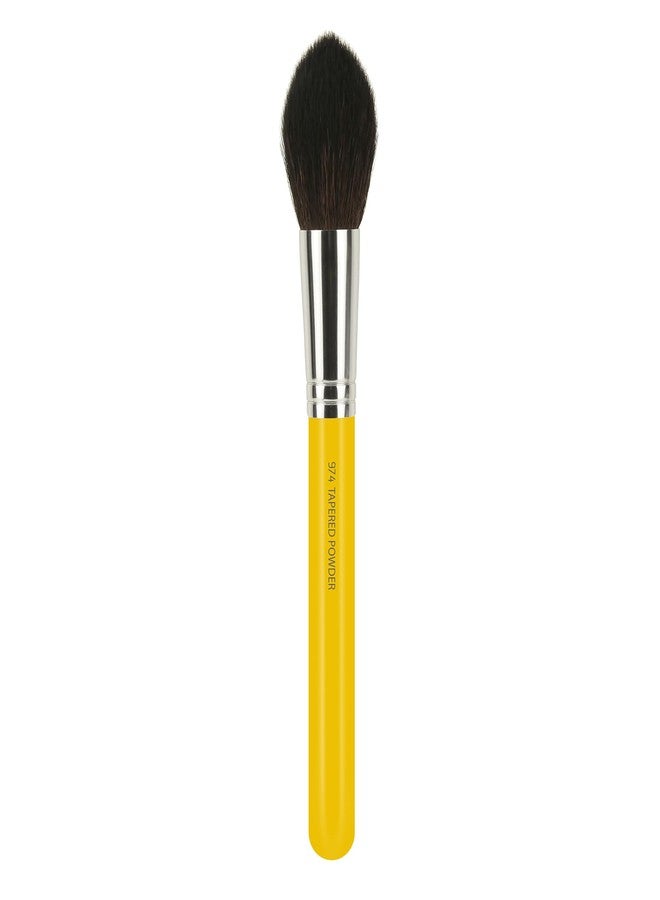 Bdellium Tools Professional Makeup Brush - Studio Series 974 Tapered Powder - With Soft Synthetic Fibers, For Sculpt & Shape (Yellow, 1pc) - Image 3