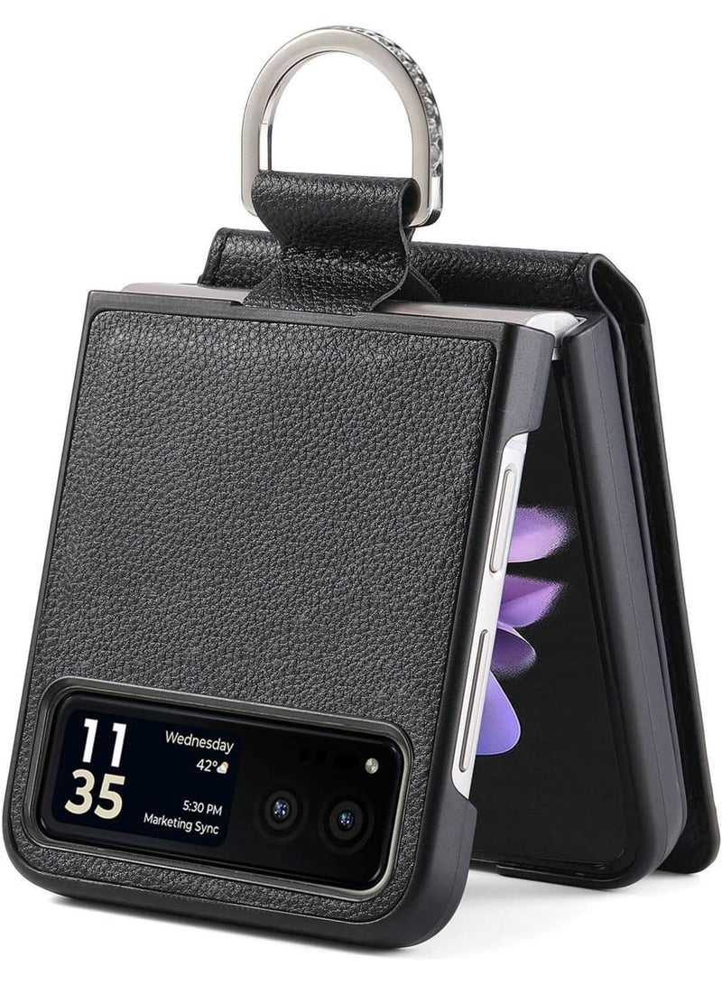 Wallet Case Compatible with Motorola Razr 2023, PU Leather Protective Phone Case Kickstand Full Coverage Pocket Ring Case, Compatible for Motorola Razr 2023 Case - Image 3