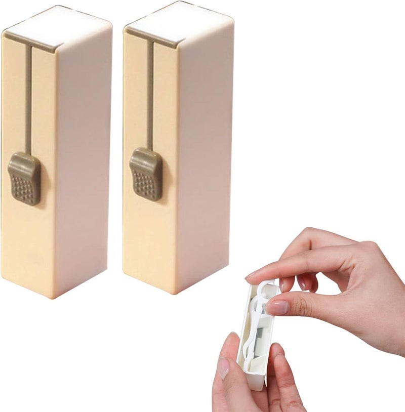 klarako Portable Floss Dispenser - Automatic Dental Floss Picks Dispenser with 10PCS Dental Floss - Push-Out Type Floss Organizer and Dental Floss Case - Suitable for Women and Men (2PC) - Image 1