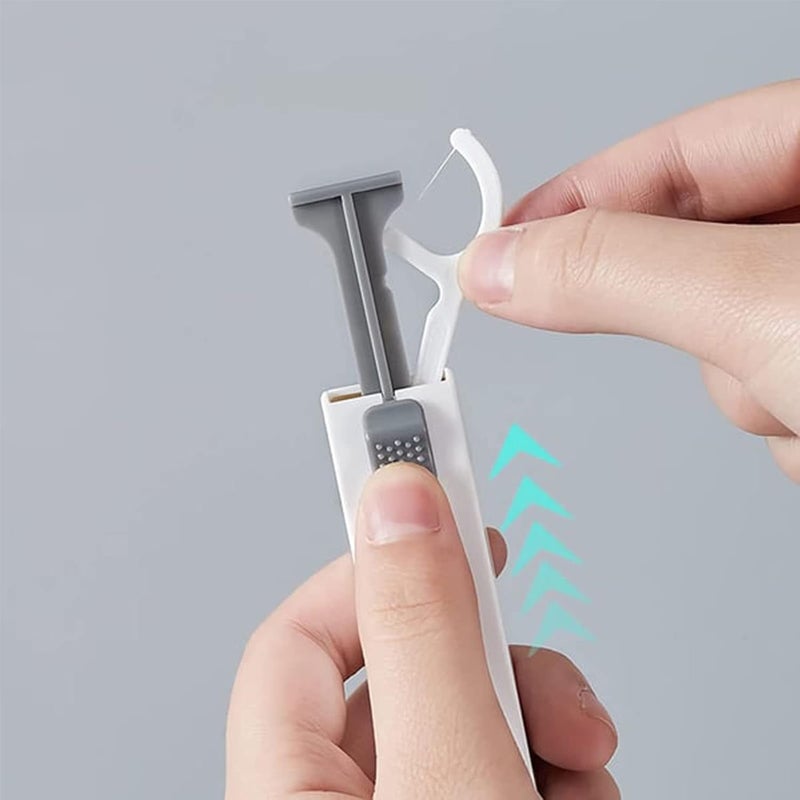 klarako Portable Floss Dispenser - Automatic Dental Floss Picks Dispenser with 10PCS Dental Floss - Push-Out Type Floss Organizer and Dental Floss Case - Suitable for Women and Men (2PC) - Image 2