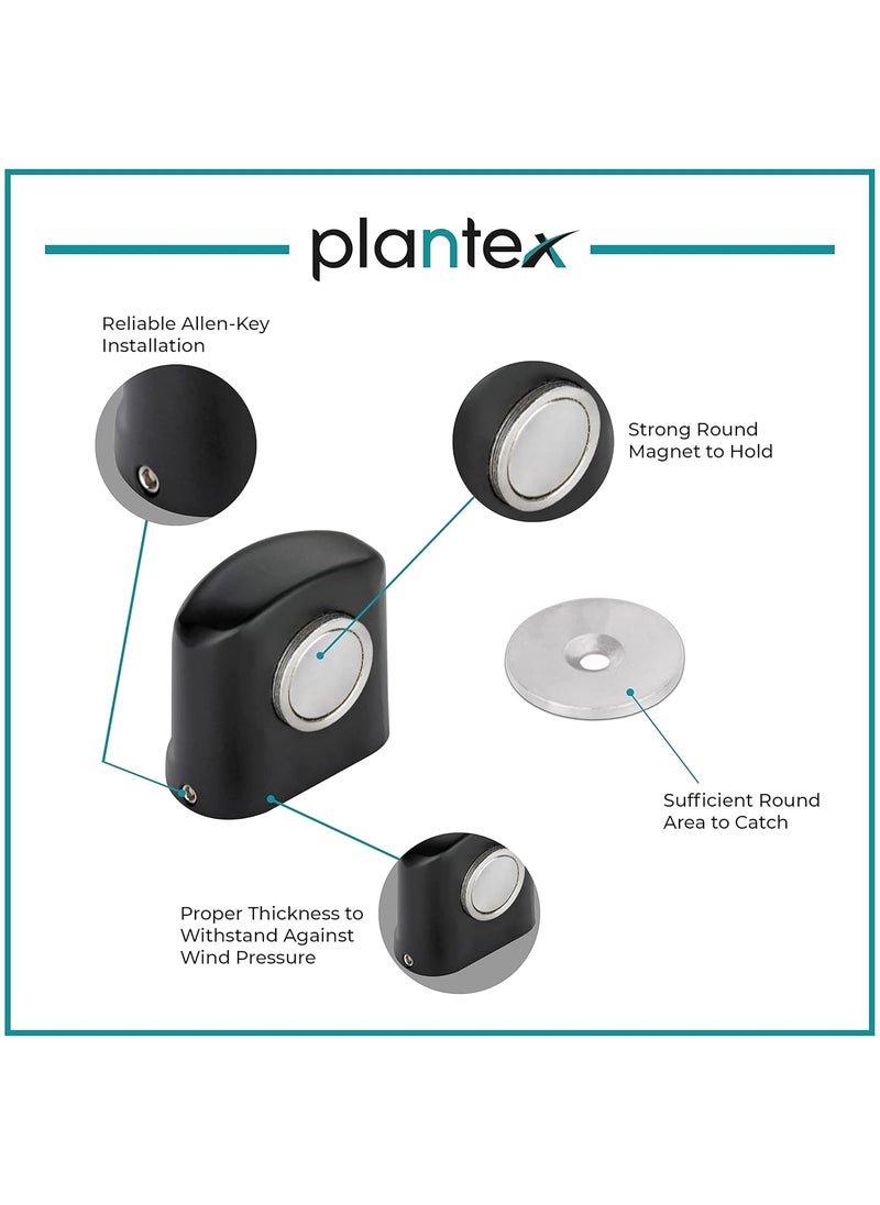 plantex Plantex Magnet Door StopperGate Stopper for Main DoorDoor Magnet StopperBathroom Door StopperOffice Door StopperHotel Door Stopper 193Black  - Image 5