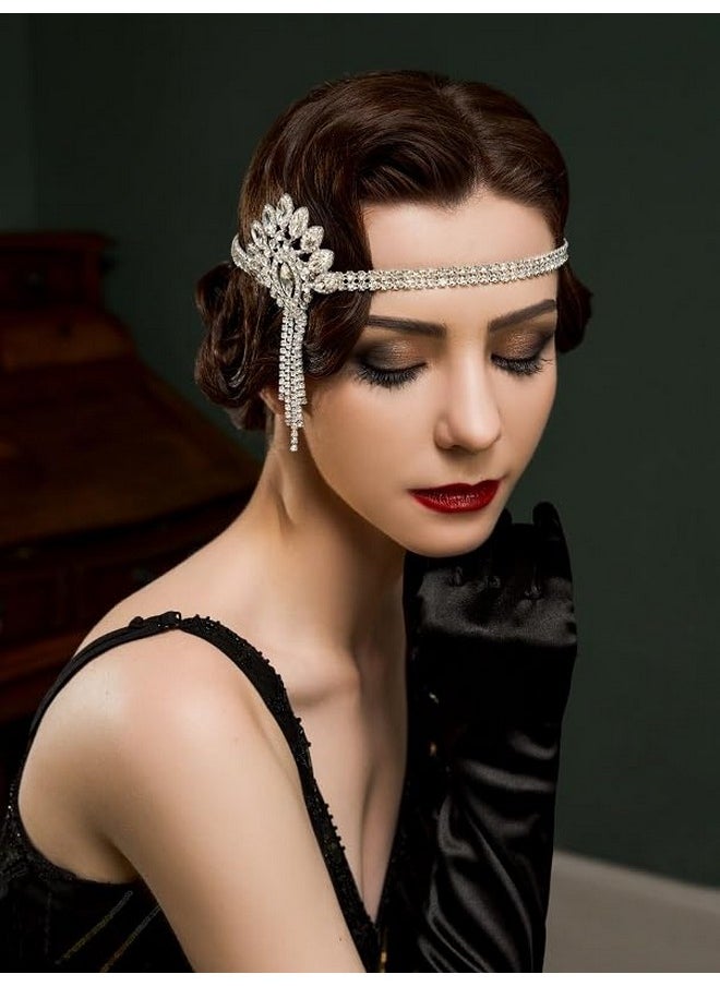SWEETV Weetv 1920S Headpiece For Women Rhinestone Roaring 20S Great Gatsby Headband Art Deco Hair Accessories  - Image 4