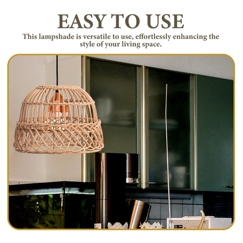 Imitation Rattan Woven Lampshade Woven Light Shade Lamp Shade Imitation Rattan Lamp Cover - Image 5