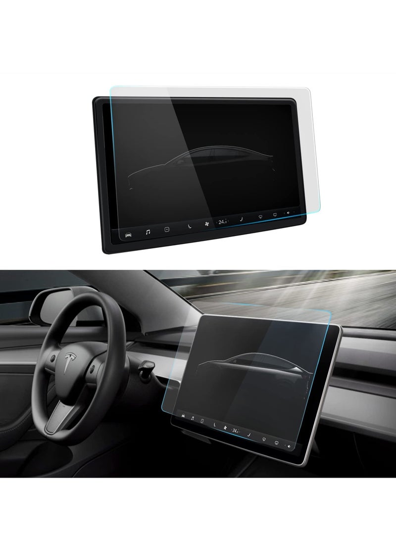 واقي شاشة من الزجاج المقوى غير اللامع لسيارة Tesla Model 3 / Model Y - حماية مضادة للتوهج ومضادة لبصمات الأصابع لشاشة اللمس المركزية وملحقات الملاحة. - Image 1