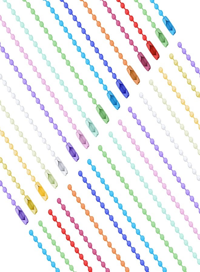 Prasacco 100 Pcs Ball Chain Key Chain Rings Metal Beaded Keychain with Connector Dog Tag Chain Keychain Chains for Jewelry Making Hanging Christmas Decoration (Mixed Color) - Image 1