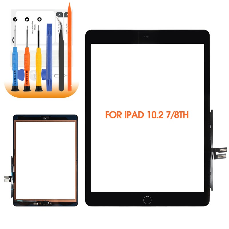 AGCUT for iPad 7th8th Generation Screen Replacement for iPad 102 A2270 A2428 A2197 A2200 Screen Replacement for iPad 8 Digitizer Touch Glass Sensor BlackHome ButtonInstallation Video - Image 2