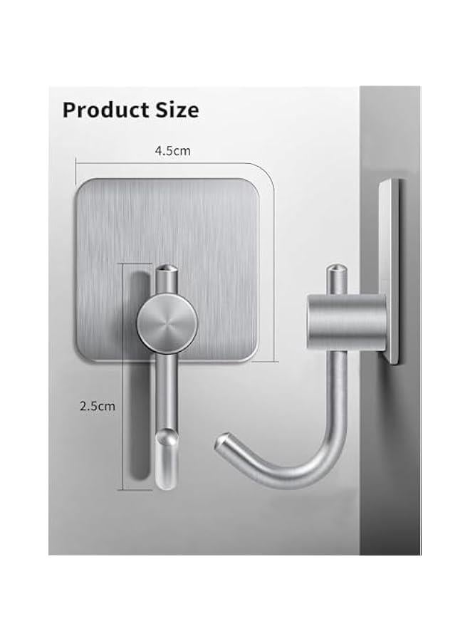 بي دبليو اس جاي 6 قطع م خطافات الحائط اللاصقة م الميكاكوز، حامل لاصق شديد التحمل مقاوم للماء ل المعاطف والقعات والمفاتيح والملاس، خطاف خزاة يثت على الحائط للمطخ والحمام والمكت فضي) - Image 2