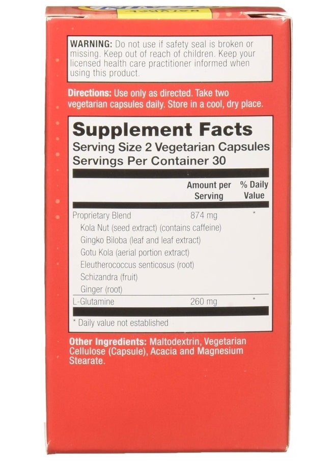 Natural Balance - Brain Pep | Brain Function Supplement with Ginkgo Biloba, Kola Nut | Helps Support Improved Memory, Focus & Mental Clarity | 60 Capsules - Image 1