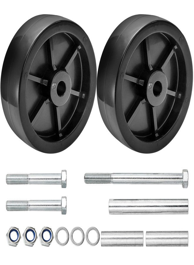 Lawei 2 Pack 6 Inch Boat Trailer Jack Wheels, Universal Black Plastic Caster Wheels for Boat RV Trailers and Caravans, Heavy Duty Travel Freight Wheel Replacement, 2000Lbs Capacity, Include Hardware - Image 1