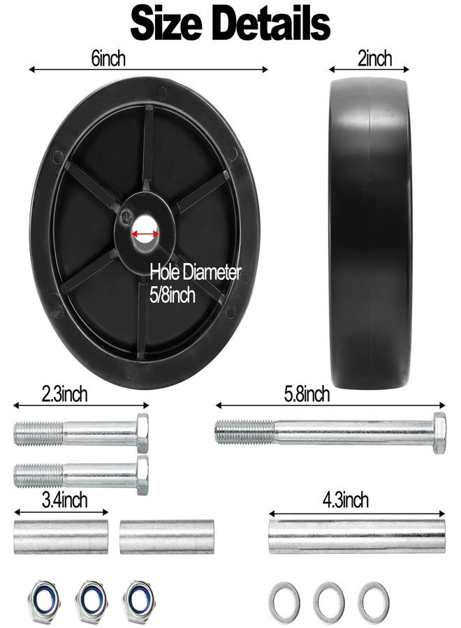 Lawei 2 Pack 6 Inch Boat Trailer Jack Wheels, Universal Black Plastic Caster Wheels for Boat RV Trailers and Caravans, Heavy Duty Travel Freight Wheel Replacement, 2000Lbs Capacity, Include Hardware - Image 2