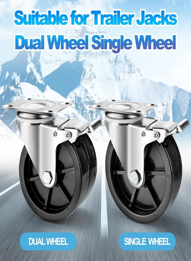 Lawei 2 Pack 6 Inch Boat Trailer Jack Wheels, Universal Black Plastic Caster Wheels for Boat RV Trailers and Caravans, Heavy Duty Travel Freight Wheel Replacement, 2000Lbs Capacity, Include Hardware - Image 5