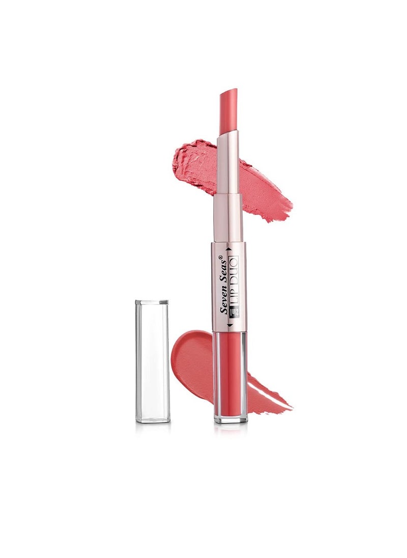 Seven Seas - Seven Seas Lip Duo 2 In 1 Lipstick Matte Finish 2 in 1 Duo Liquid Lipstick with Matte Finish and Moisturizing Gloss  Medium Carmine - Image 1