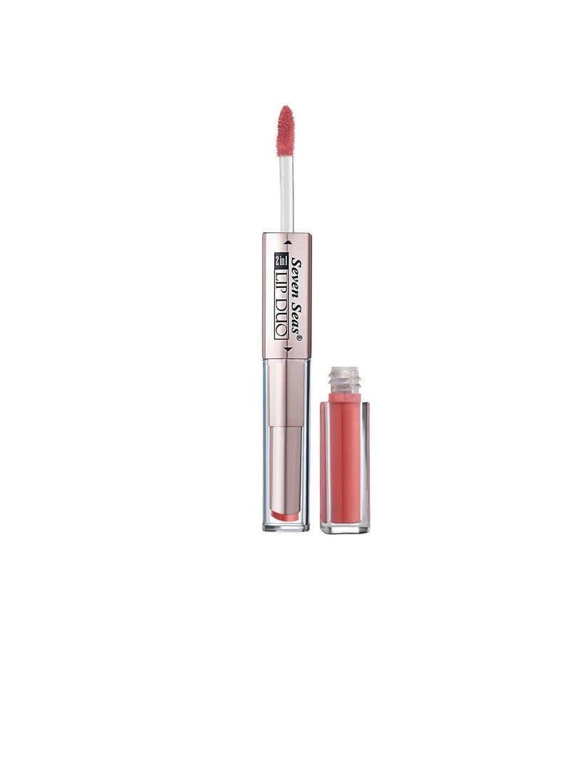 Seven Seas - Seven Seas Lip Duo 2 In 1 Lipstick Matte Finish 2 in 1 Duo Liquid Lipstick with Matte Finish and Moisturizing Gloss  Medium Carmine - Image 1
