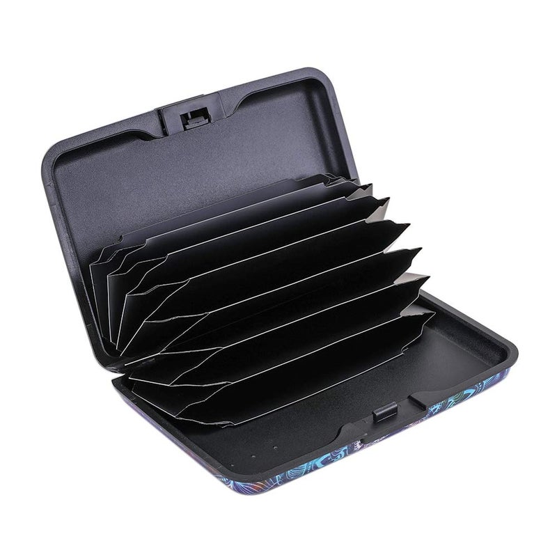 ELFISH Mini RFID Aluminum Wallet Credit Cards Holder Business Card Case Metal ID Case for Men Women (Acolorful) - Image 2