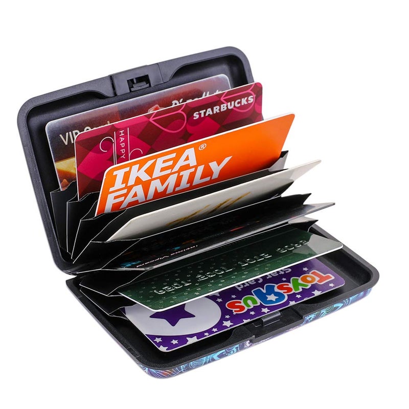 ELFISH Mini RFID Aluminum Wallet Credit Cards Holder Business Card Case Metal ID Case for Men Women (Acolorful) - Image 5