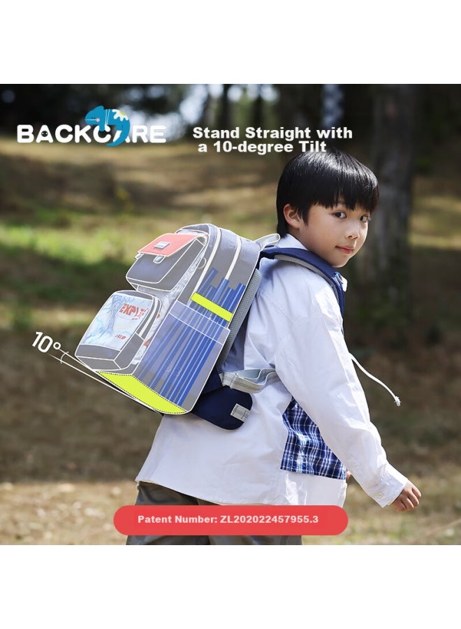 Back Care Spine Protection Schoolbag For Primary School Students Grades 1-3, Children's Backpack, Jungle Adventure/b25-161a - Image 4