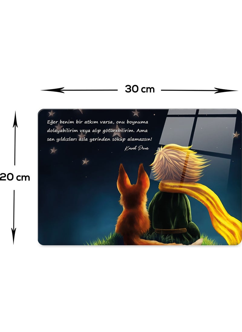 DECORITA Glass Cutting Board - Glass Cutting Table | The Little Prince - Stars | 20cmX30cm  - Image 4