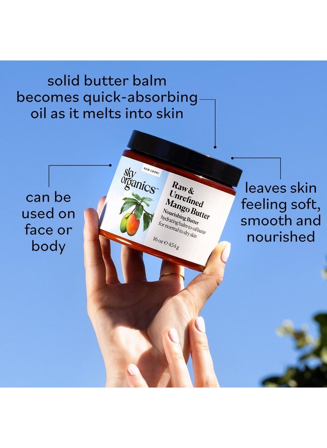 Sky Organics Mango Butter For Body & Face 100% Raw And Unrefined To Hydrate Balance & Even Tone 16 Oz.  - Image 3