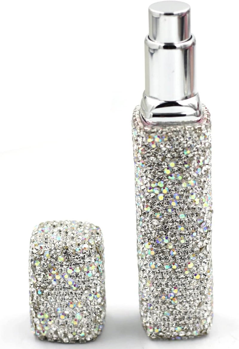 Bestbling Bling Bling Empty Portable spray bottle, cosmetic Perfume spray bottle spray essential oil bottle glass perfume bottle 12ML (Silver)