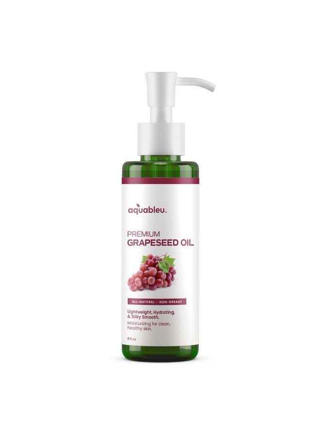 Aquableu Premium Grapeseed Oil - 100% Pure and All-Natural - Hydrating and Silky Smooth - Moisturing, for Clean and Healthy Skin, and Strong Hair - Cold Pressed - 8 oz - Image 2