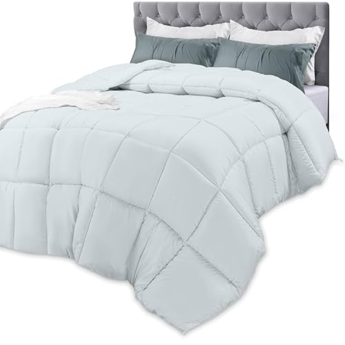 Utopia Bedding Utopia Bedding Comforters Queen Size All Season Duvet Insert Down Alternative Box Stitched Bed Comforter with Corner Tabs Machine Washable Light Grey 
