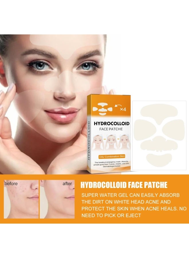 EELHOE 20PCS Hydrocolloid Acne Clearing Patches, Rapid Absorbing and Clearing Skin Care for Pimples and Blemishes, Safe for All Skin Types Includes Forehead Nose Chin and Cheek Patches - Image 2