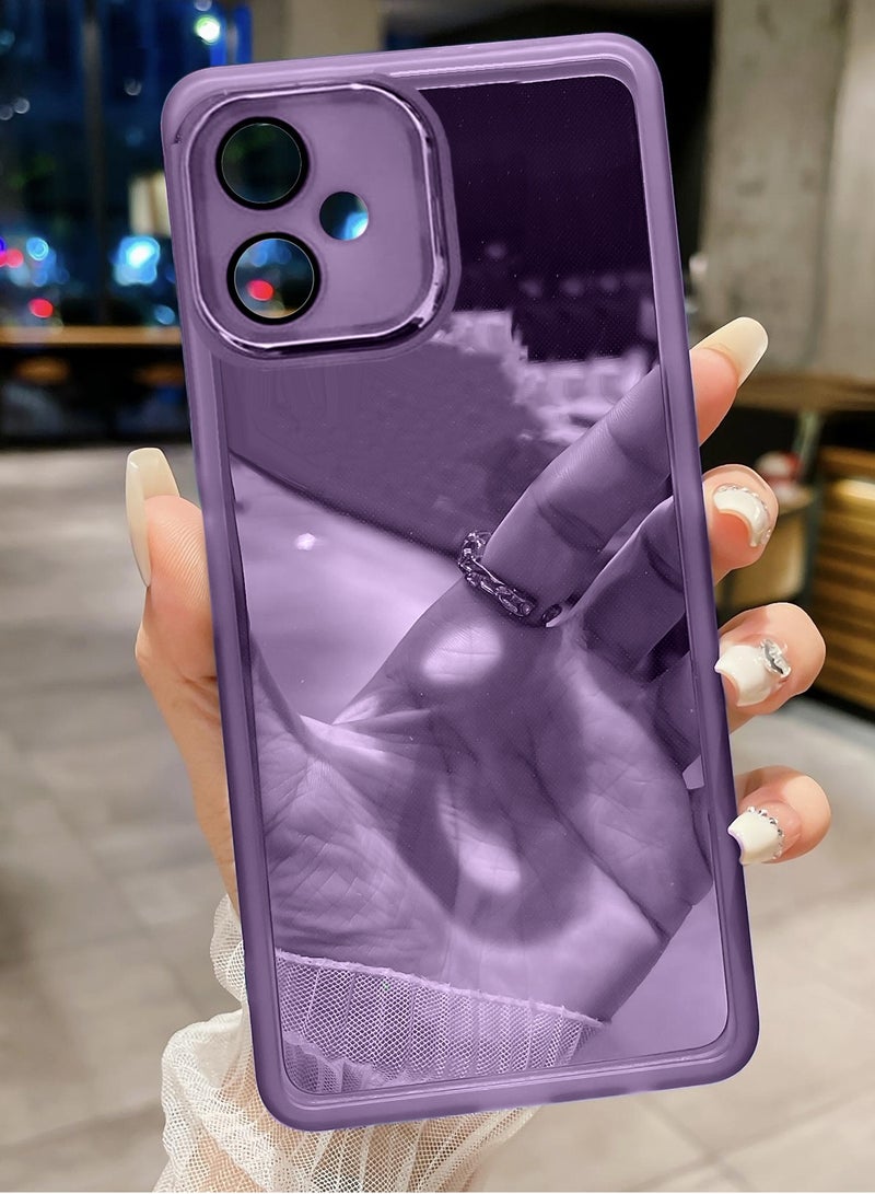 Wtech Samsung Galaxy A07 4G 2025 Soft Transparent TPU Camera Lens Protection Silicone Ultra Thin Phone Stylish Electroplated Camera Border Back Case Cover - Eggplant Purple - Image 2