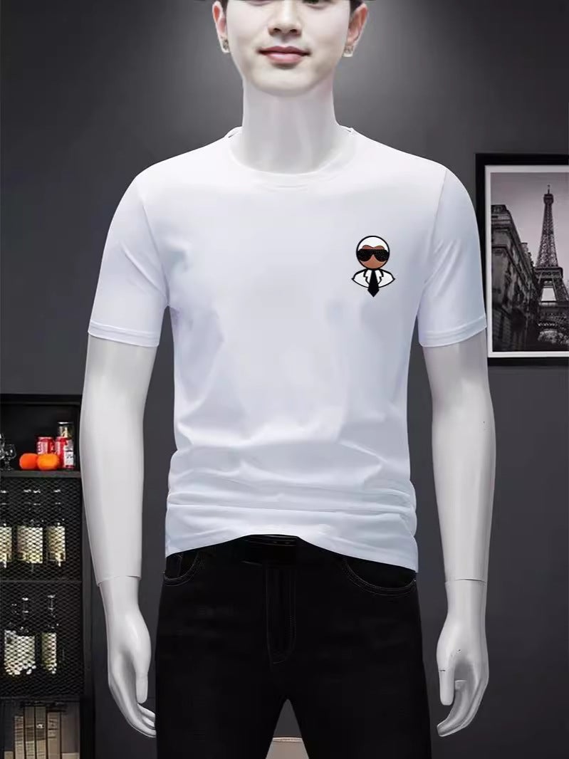 Jade Silk American Street Fashion Brand Printed Short-Sleeved T-Shirt For Men And Women Summer Ins Loose Hip-Hop Half-Sleeve - Image 5