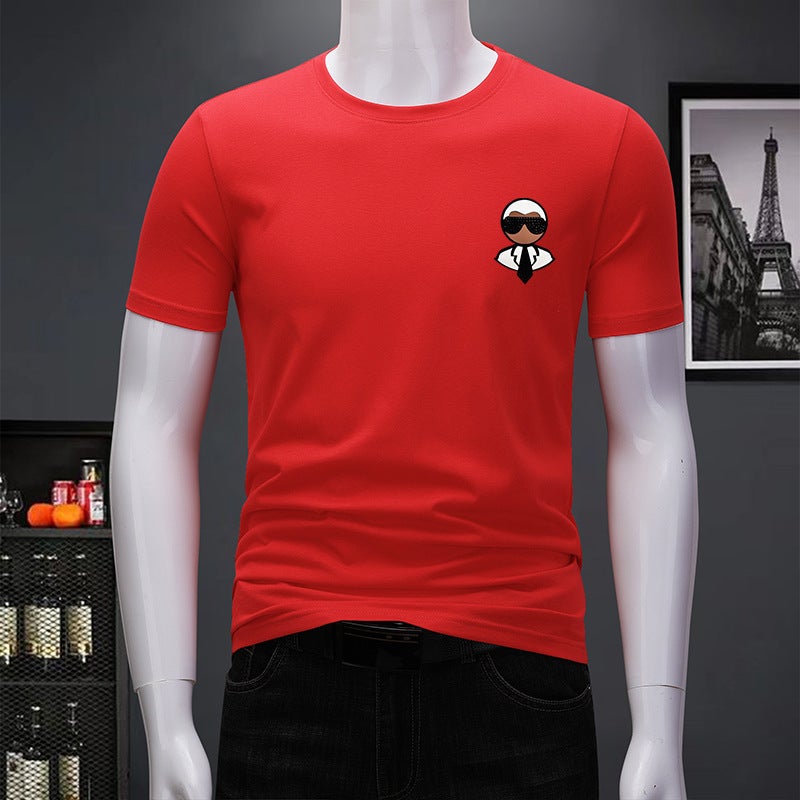 Jade Silk American Street Fashion Brand Printed Short-Sleeved T-Shirt For Men And Women Summer Ins Loose Hip-Hop Half-Sleeve - Image 1