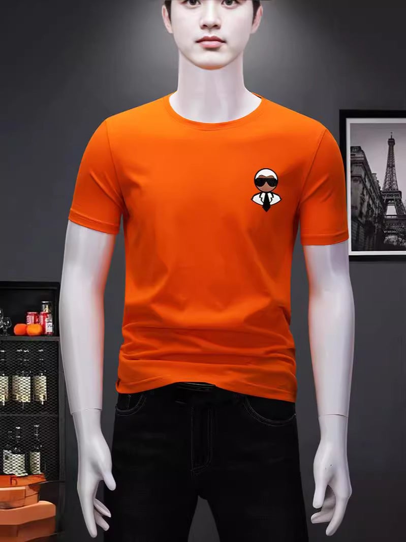 Jade Silk American Street Fashion Brand Printed Short-Sleeved T-Shirt For Men And Women Summer Ins Loose Hip-Hop Half-Sleeve - Image 4