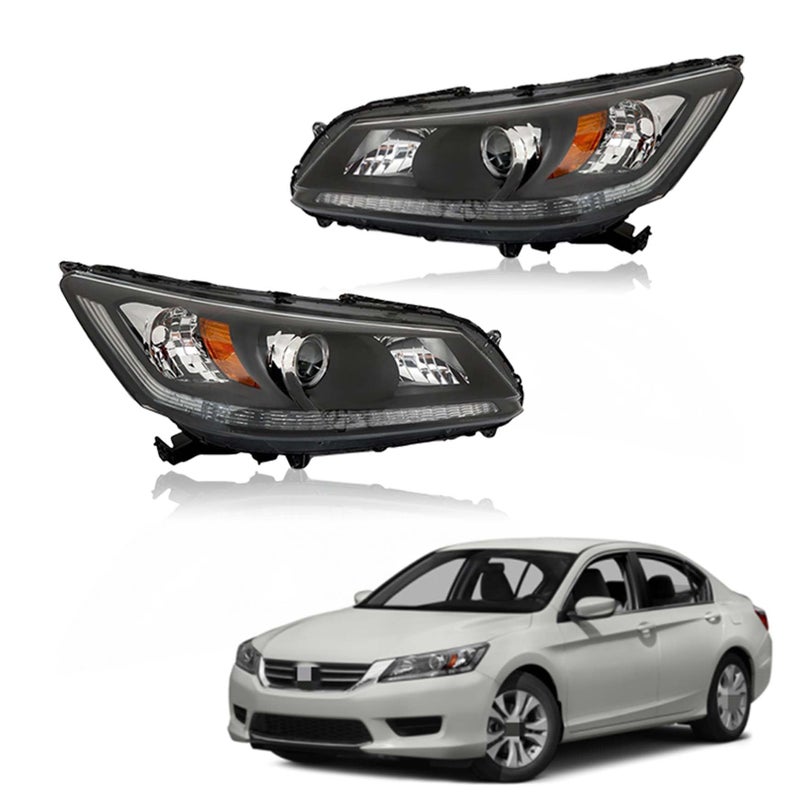 Silscvtt Headlights Front Head Lamps Replacement for 20132015 Honda Accord 4Door Sedan Halogen wo DRL Headlights Headlamps Pair Passenger Driver Side